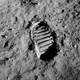 Aldrin’s footprint left behind in the soft, powdery lunar surface (NASA)